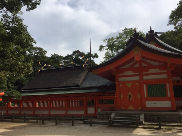 横から見た住吉神社ご本殿を